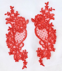 2 tükki valge punane sinine pitsaplikatsioon lilleline litter pitskangast kaunistus rõivamanustele Õmble riidest kostüüm käsitöö