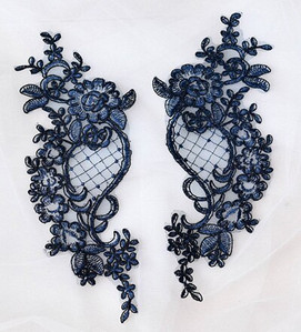 2 tükki valge punane sinine pitsaplikatsioon lilleline litter pitskangast kaunistus rõivamanustele Õmble riidest kostüüm käsitöö