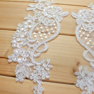 2 tükki valge punane sinine pitsaplikatsioon lilleline litter pitskangast kaunistus rõivamanustele Õmble riidest kostüüm käsitöö