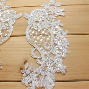 2 tükki valge punane sinine pitsaplikatsioon lilleline litter pitskangast kaunistus rõivamanustele Õmble riidest kostüüm käsitöö