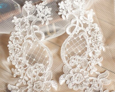 2 tükki valge punane sinine pitsaplikatsioon lilleline litter pitskangast kaunistus rõivamanustele Õmble riidest kostüüm käsitöö