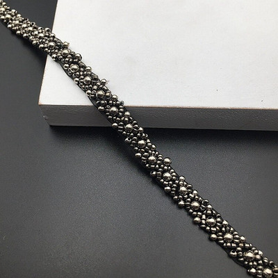 2 jarda Čipka s bisernim perlama Mrežasta čipkasta vrpca Tkanina Dekoracija odjeće Vjenčanica Ovratnik Rukav Čipka Applique DIY Rukotvorine