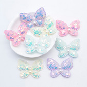 10 kom 40*32 mm šljokice leptir ukras s biserom za odjeću zakrpe za šivanje šešira pokrivala za glavu kopče za kosu ukrasni dodaci