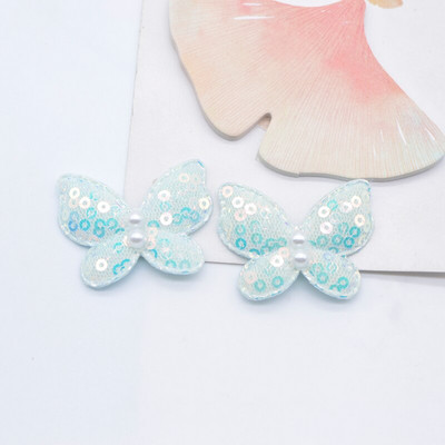 10 kom 40*32 mm šljokice leptir ukras s biserom za odjeću zakrpe za šivanje šešira pokrivala za glavu kopče za kosu ukrasni dodaci
