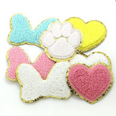 Νέο πετσετάκι φιόγκος καρδιές κέντημα μπαλώματα πούλιες για επιδιόρθωση ρούχων DIY αυτοκόλλητο για υφασμάτινο σίδερο σε τσάντες/τζιν απλικέ σήμα