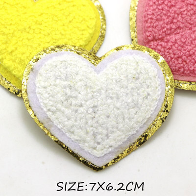 Νέο πετσετάκι φιόγκος καρδιές κέντημα μπαλώματα πούλιες για επιδιόρθωση ρούχων DIY αυτοκόλλητο για υφασμάτινο σίδερο σε τσάντες/τζιν απλικέ σήμα