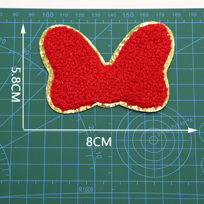 Νέο πετσετάκι φιόγκος καρδιές κέντημα μπαλώματα πούλιες για επιδιόρθωση ρούχων DIY αυτοκόλλητο για υφασμάτινο σίδερο σε τσάντες/τζιν απλικέ σήμα