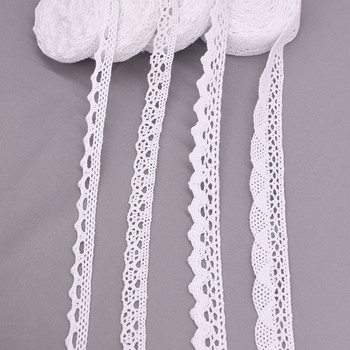 5/10 ярда бели памучни бродирани дантелени гарнитури панделки плат Направи си сам ръчно изработени занаятчийски дрехи Аксесоари за шиене Консумативи