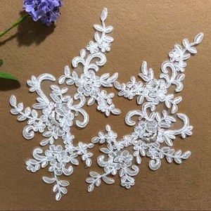 1 par čipkane tkanine s aplikacijama cvjetova za vjenčanje za kostime, haljine, ukrasi, zakrpe, šivane aplikacije, obrti