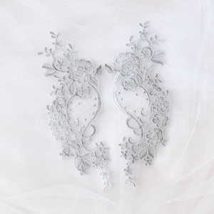 1 par čipkane tkanine s aplikacijama cvjetova za vjenčanje za kostime, haljine, ukrasi, zakrpe, šivane aplikacije, obrti