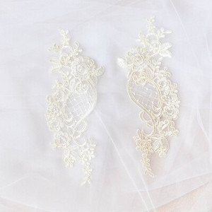 1 par čipkane tkanine s aplikacijama cvjetova za vjenčanje za kostime, haljine, ukrasi, zakrpe, šivane aplikacije, obrti