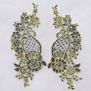 1 par čipkane tkanine s aplikacijama cvjetova za vjenčanje za kostime, haljine, ukrasi, zakrpe, šivane aplikacije, obrti