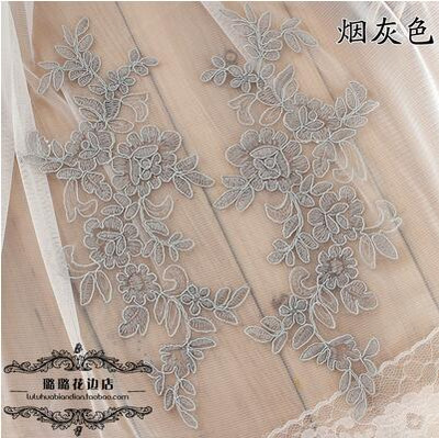 1 par čipkane tkanine s aplikacijama cvjetova za vjenčanje za kostime, haljine, ukrasi, zakrpe, šivane aplikacije, obrti