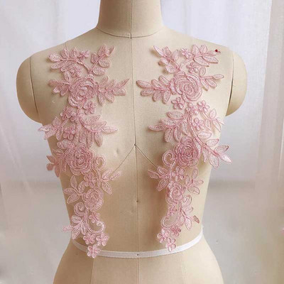 1 par čipkane tkanine s aplikacijama cvjetova za vjenčanje za kostime, haljine, ukrasi, zakrpe, šivane aplikacije, obrti