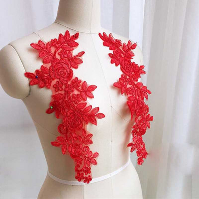 1 par čipkane tkanine s aplikacijama cvjetova za vjenčanje za kostime, haljine, ukrasi, zakrpe, šivane aplikacije, obrti