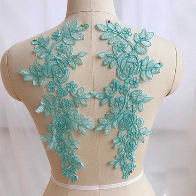 1 par čipkane tkanine s aplikacijama cvjetova za vjenčanje za kostime, haljine, ukrasi, zakrpe, šivane aplikacije, obrti