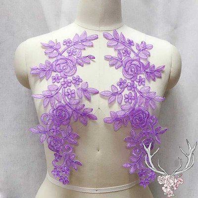 1 par čipkane tkanine s aplikacijama cvjetova za vjenčanje za kostime, haljine, ukrasi, zakrpe, šivane aplikacije, obrti