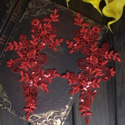 1 par čipkane tkanine s aplikacijama cvjetova za vjenčanje za kostime, haljine, ukrasi, zakrpe, šivane aplikacije, obrti