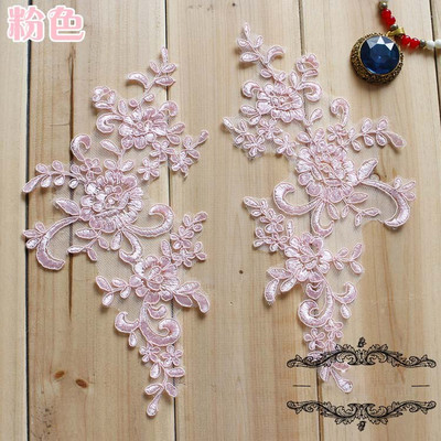 1 par čipkane tkanine s aplikacijama cvjetova za vjenčanje za kostime, haljine, ukrasi, zakrpe, šivane aplikacije, obrti