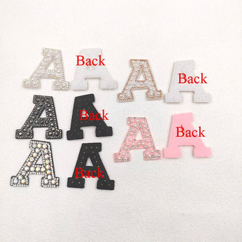 AZ 26 бр. Апликация с букви от английска азбука с кристали 3D лепенки за ютия за значка за дрехи Кръпка за чанта