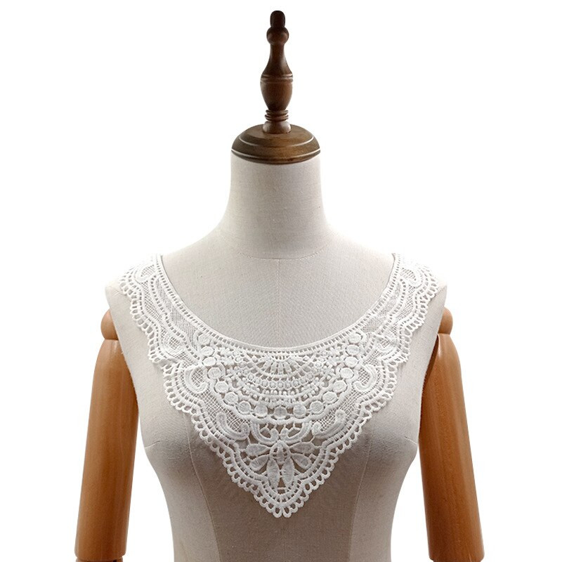 KARŠTA Balta medvilninė slyva bosom rožė siuvinėjimas nėrinių apykaklė Siuvimas Aplikacijos DIY gipiūrinė iškirptė vestuvinės suknelės audinys Priedai