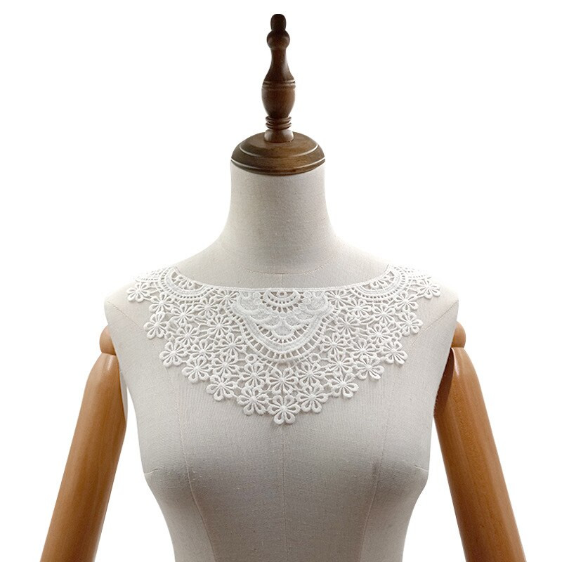 KARŠTA Balta medvilninė slyva bosom rožė siuvinėjimas nėrinių apykaklė Siuvimas Aplikacijos DIY gipiūrinė iškirptė vestuvinės suknelės audinys Priedai