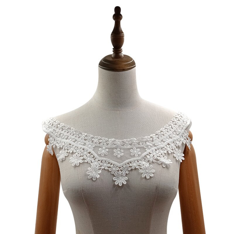 KARŠTA Balta medvilninė slyva bosom rožė siuvinėjimas nėrinių apykaklė Siuvimas Aplikacijos DIY gipiūrinė iškirptė vestuvinės suknelės audinys Priedai