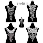 Πολυτελές λουλούδι λευκό Κέντημα δαντέλα υφασμάτινη κορδέλα DIY ράψιμο νυφικό απλικέ γιακά craft guipure ντεκόρ γάμου