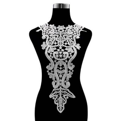 Πολυτελές λουλούδι λευκό Κέντημα δαντέλα υφασμάτινη κορδέλα DIY ράψιμο νυφικό απλικέ γιακά craft guipure ντεκόρ γάμου