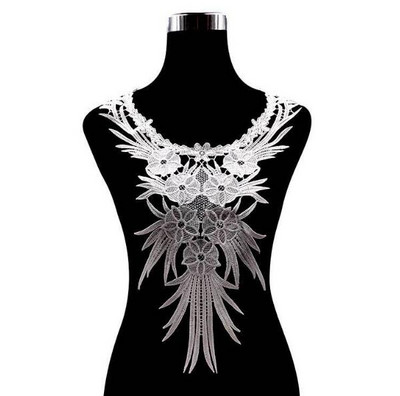 Πολυτελές λουλούδι λευκό Κέντημα δαντέλα υφασμάτινη κορδέλα DIY ράψιμο νυφικό απλικέ γιακά craft guipure ντεκόρ γάμου