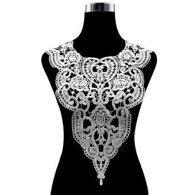 Πολυτελές λουλούδι λευκό Κέντημα δαντέλα υφασμάτινη κορδέλα DIY ράψιμο νυφικό απλικέ γιακά craft guipure ντεκόρ γάμου