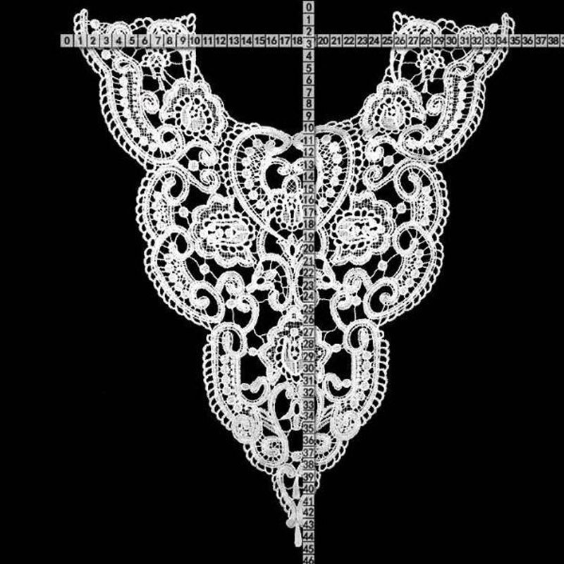 Πολυτελές λουλούδι λευκό Κέντημα δαντέλα υφασμάτινη κορδέλα DIY ράψιμο νυφικό απλικέ γιακά craft guipure ντεκόρ γάμου