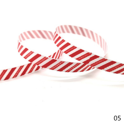 5 jardi 10 mm Ziemassvētku lente, apdrukāta Grosgrain lentes dāvanu iesaiņošanai kāzu dekorēšanai, matu bantes DIY