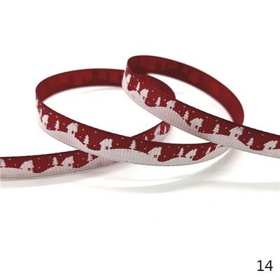 5 jardi 10 mm Ziemassvētku lente, apdrukāta Grosgrain lentes dāvanu iesaiņošanai kāzu dekorēšanai, matu bantes DIY