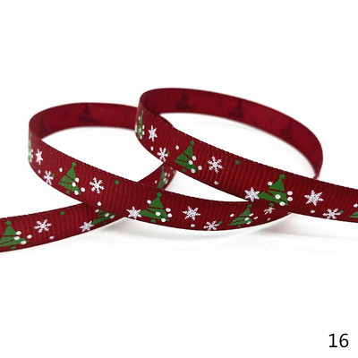 5 jardi 10 mm Ziemassvētku lente, apdrukāta Grosgrain lentes dāvanu iesaiņošanai kāzu dekorēšanai, matu bantes DIY