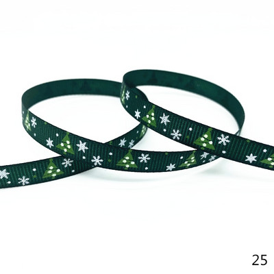 5 jardi 10 mm Ziemassvētku lente, apdrukāta Grosgrain lentes dāvanu iesaiņošanai kāzu dekorēšanai, matu bantes DIY