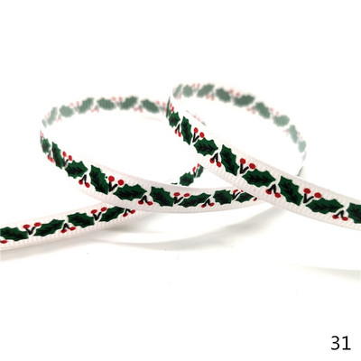 5 jardi 10 mm Ziemassvētku lente, apdrukāta Grosgrain lentes dāvanu iesaiņošanai kāzu dekorēšanai, matu bantes DIY