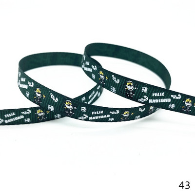 5 jardi 10 mm Ziemassvētku lente, apdrukāta Grosgrain lentes dāvanu iesaiņošanai kāzu dekorēšanai, matu bantes DIY
