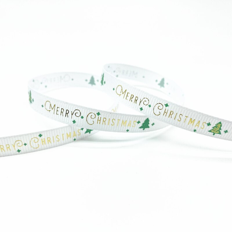 5 jardų 10 mm kalėdinės juostelės, spausdintos grosgrain juostelės, skirtos dovanų pakavimui, vestuvių dekoravimui, plaukų lankeliai „pasidaryk pats“