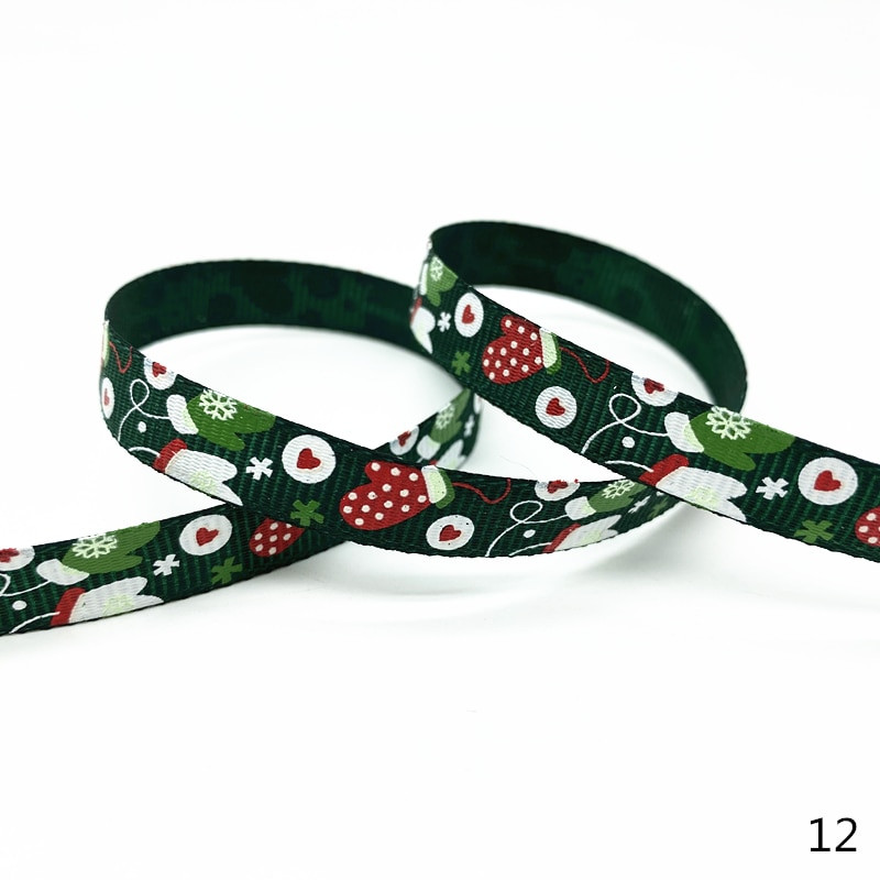 5 jardų 10 mm kalėdinės juostelės, spausdintos grosgrain juostelės, skirtos dovanų pakavimui, vestuvių dekoravimui, plaukų lankeliai „pasidaryk pats“