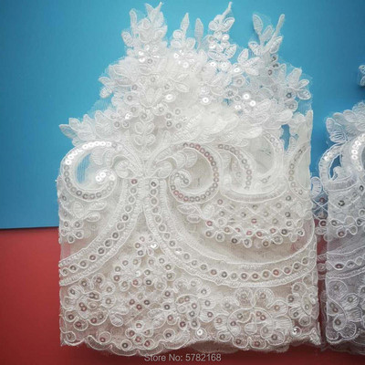 1 Αυλή/23 εκ. Λευκή ιβουάρ παγιέτα κορδόνι ύφασμα Flower Venise Venice Mesh Lace Trim Απλικέ Ραπτοσκευή για Γάμο Δεκ.