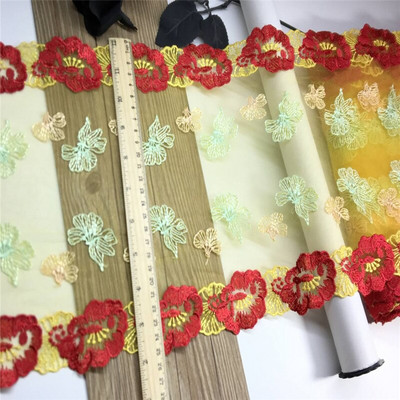 Neoonvärvi tikitud tüllpitsiga meisterdamise kleidi õmblemine värviline pehme kameevõrk kahepoolne tikkimispits nõeltega töötamiseks