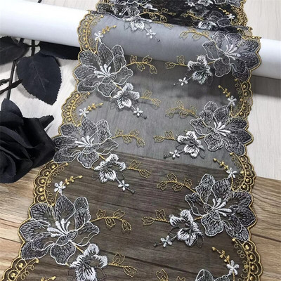 Neoonvärvi tikitud tüllpitsiga meisterdamise kleidi õmblemine värviline pehme kameevõrk kahepoolne tikkimispits nõeltega töötamiseks