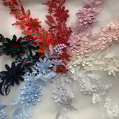 2 KOM. Višebojni poliesterski vez, našivena haljina, čipkana aplikacija, cvjetni flaster, dodaci za plesnu odjeću