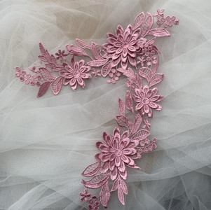 2 KOM. Višebojni poliesterski vez, našivena haljina, čipkana aplikacija, cvjetni flaster, dodaci za plesnu odjeću