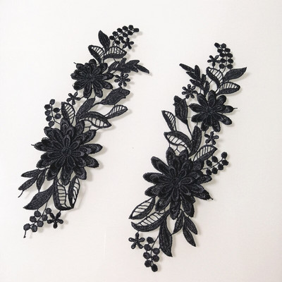 2 KOM. Višebojni poliesterski vez, našivena haljina, čipkana aplikacija, cvjetni flaster, dodaci za plesnu odjeću