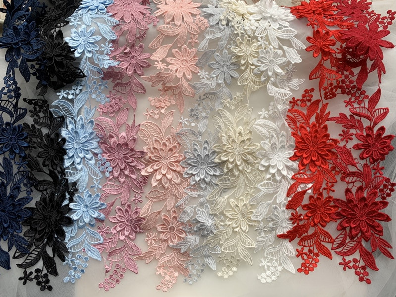 2 KOM. Višebojni poliesterski vez, našivena haljina, čipkana aplikacija, cvjetni flaster, dodaci za plesnu odjeću