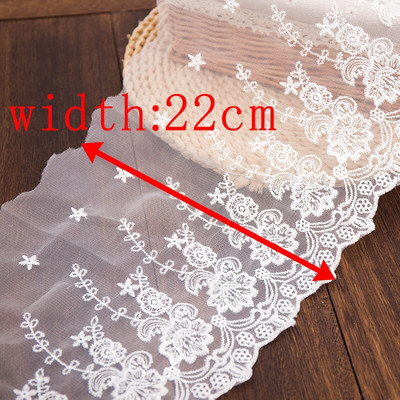 1 jardo baltas nėrinių audinys, 32 cm pločio medvilnė, išsiuvinėti siuvimo reikmenys, juostelės nėrinių puošta suknelė „pasidaryk pats“ drabužių užuolaidos priedai