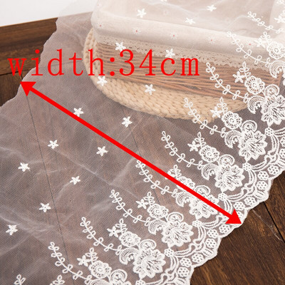 1 jardo baltas nėrinių audinys, 32 cm pločio medvilnė, išsiuvinėti siuvimo reikmenys, juostelės nėrinių puošta suknelė „pasidaryk pats“ drabužių užuolaidos priedai