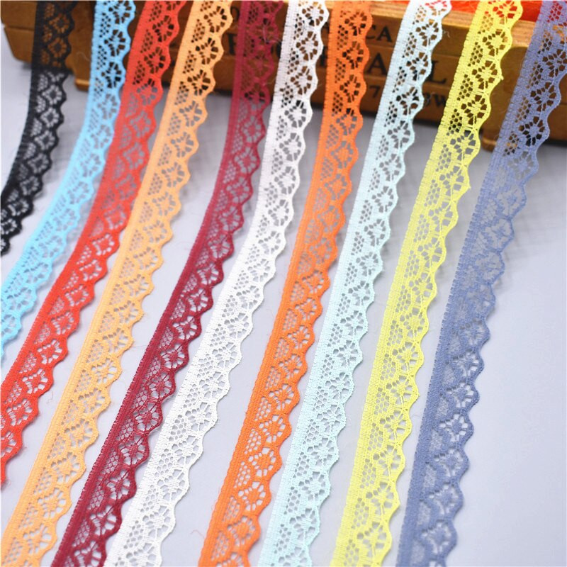 10 jardi Čipkasta vrpca Širina trake 14 mm Obrubljena tkanina DIY izvezena za šivanje Ukrasi vjenčanice Tkanina od afričke čipke